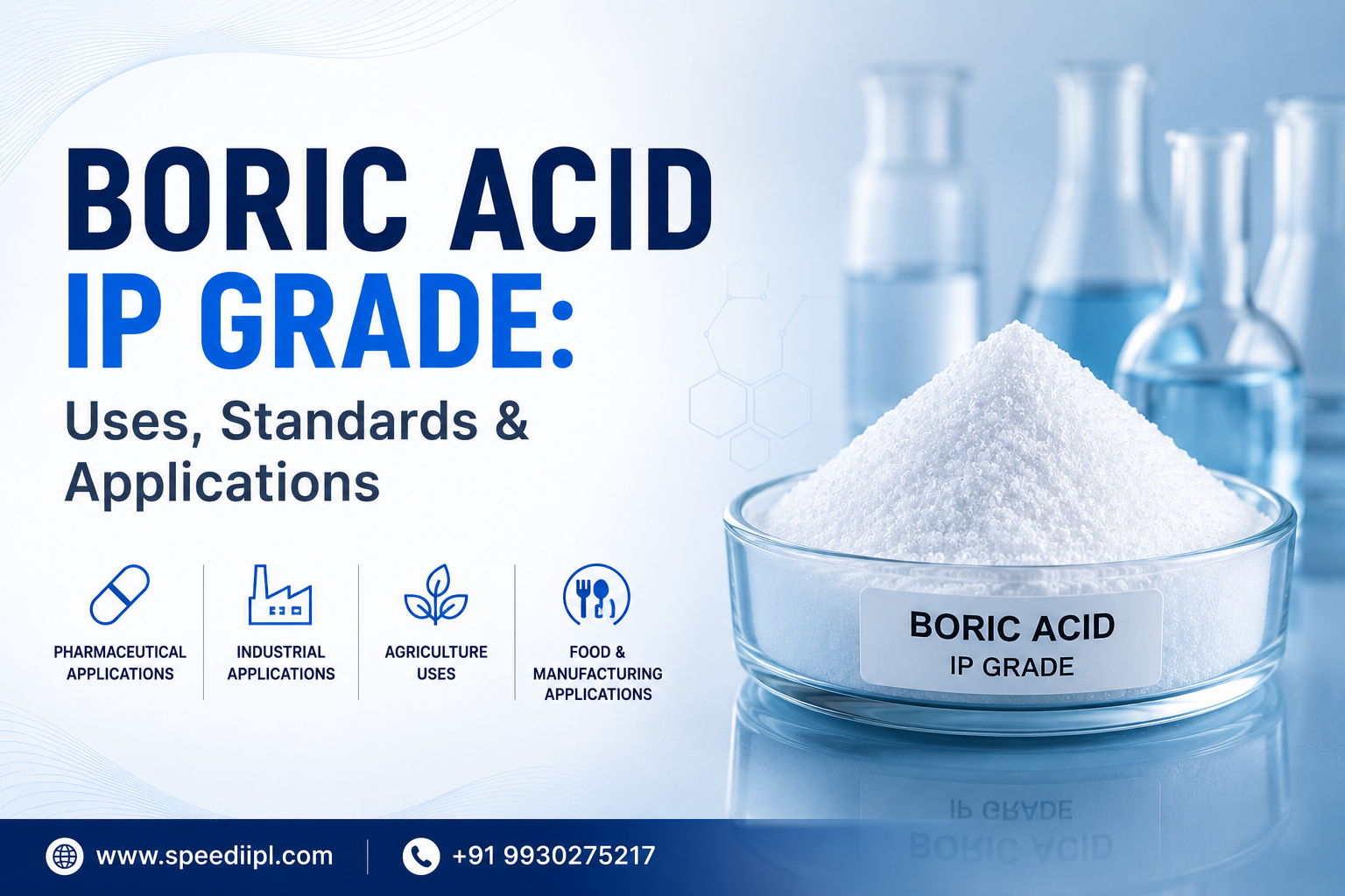 Boric Acid IP Grade: Uses, Standards & Applications