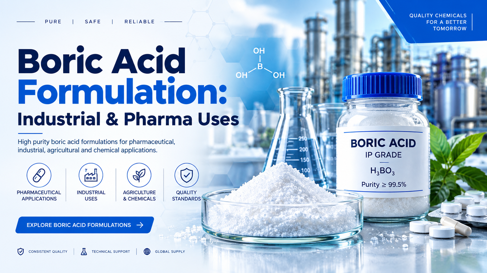 Boric Acid Formulation: Industrial & Pharma Uses